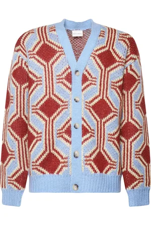 Drôle de Monsieur Homme, Pulls, Multicolore, Taille: L Cardigan en laine à motif géométrique