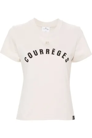 Courrèges Femme, Tops, Rose, Taille: 38 FR Logo Patch Jersey Top
