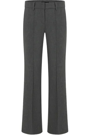Cambio Femme, Pantalons, Gris, Taille: 34 FR Pantalon Large Structuré en Laine