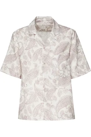 ELEVENTY Homme, Chemises, Multicolore, Taille: M Chemise à Manches Courtes en Lin et Coton