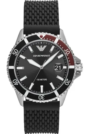 Emporio Armani Homme, Accessoires, Noir, Taille: ONE Size Montre Mario en Silicone