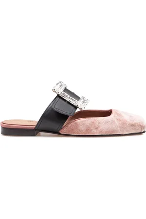 Dolce & Gabbana Femme, Chaussures, Rose, Taille: 37 1/2 EU Velours Boucle de Bijou Sabot