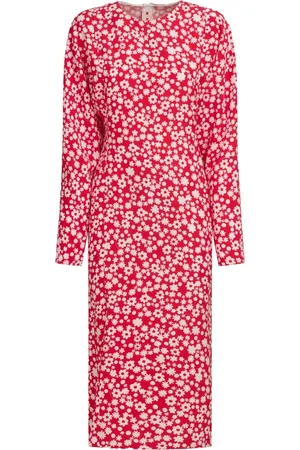 Marni Femme, Robes, Rouge, Taille: 38 FR Robe Midi Imprimée Florale