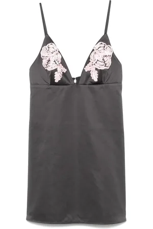 ROTATE Femme, Tops, Gris, Taille: 40 FR Robe à Bretelles Détail Floral