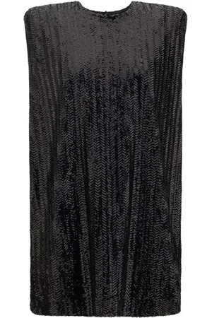 Golden Goose Femme, Robes, Noir, Taille: 36 FR Mini-robe à sequins avec épaulettes