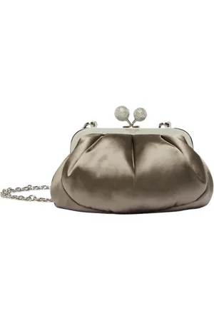 Max Mara Femme, Sacs, Gris, Taille: ONE Size Sac à main élégant en cuir