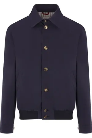 Brunello Cucinelli Homme, Vestes, Bleu, Taille: XL Blouson Bomber Bleu Marine en Coton