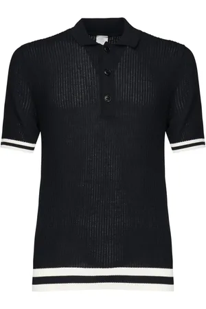 ELEVENTY Homme, Tops, Bleu, Taille: XL Polo côtelé à rayures contrastées