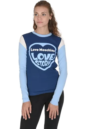 Moschino Femme, Tops, Bleu, Taille: 42 FR T-shirt Coloré en Coton