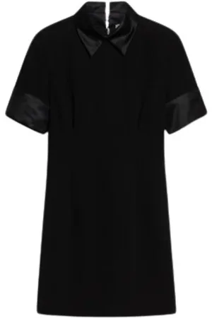 Sportmax Femme, Robes, Noir, Taille: 38 FR Mini-robe avec détails en satin