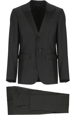 Dsquared2 Homme, Costumes, Noir, Taille: S Costume Tuxedo Noir en Laine Vierge et Soie