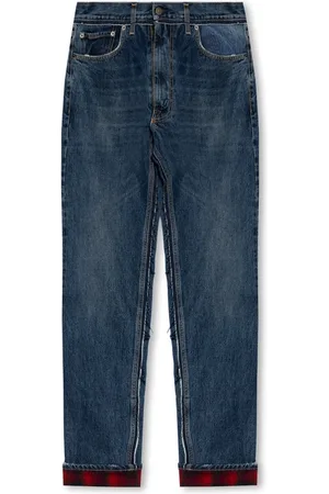Maison Margiela Homme, Jeans, Bleu, Taille: W30 Jeans avec Inserts Pendleton