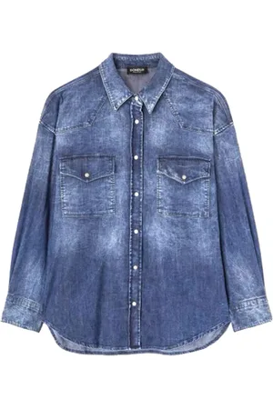 Dondup Femme, Blouses et Chemises, Bleu, Taille: 42 FR Chemise Élégante - Camicia