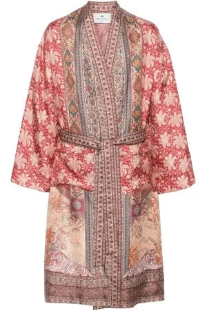 Etro Homme, Vêtements de nuit et de détente, Multicolore, Taille: M Vêtement d`extérieur orange foncé avec ceinture