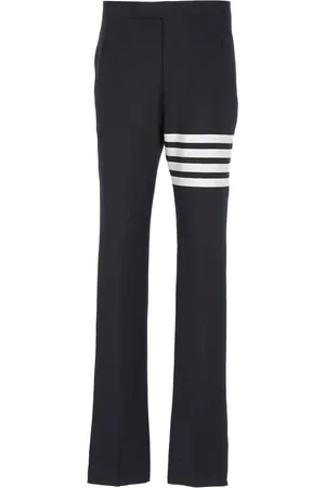 Thom Browne Homme, Pantalons, Bleu, Taille: L Pantalon en laine avec détail 4-Bar