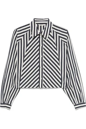 BARENA Femme, Blouses et Chemises, Bleu, Taille: 38 FR Chemise Bleu Marine à Manches Raglan
