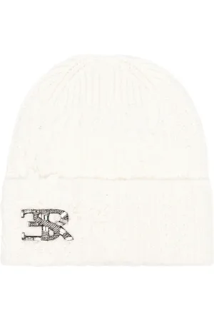 ERMANNO SCERVINO Femme, Accessoires, Blanc, Taille: ONE Size Bonnet à Câbles
