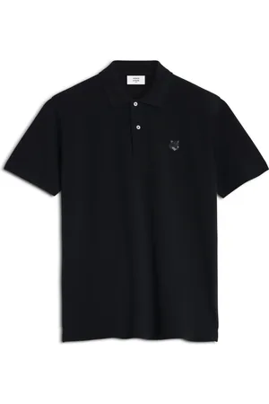 Maison Kitsuné Homme, Tops, Noir, Taille: XL Polo Noir avec Tête de Renard