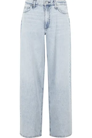 RAG&BONE Femme, Jeans, Bleu, Taille: W23 Jean taille haute et large jambe bleu clair