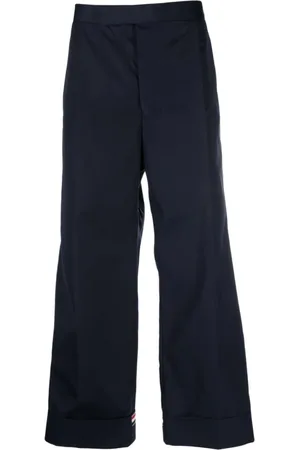 Thom Browne Homme, Pantalons, Bleu, Taille: M Pantalon cheville à revers RWB