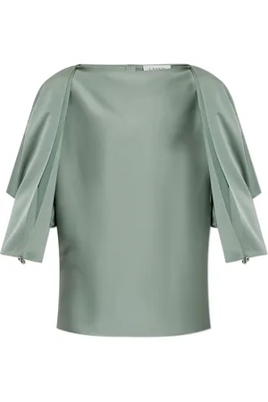 Lanvin Femme, Blouses et Chemises, Vert, Taille: 40 FR Top en satin