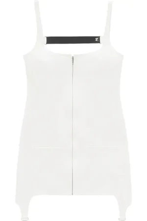 Courrèges Femme, Robes, Blanc, Taille: 38 FR Mini-robe à bretelles en vinyle