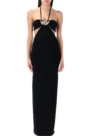 COPERNI Femme, Robes, Noir, Taille: 40 FR Robe Longue Noire Tricotée à Col Halter