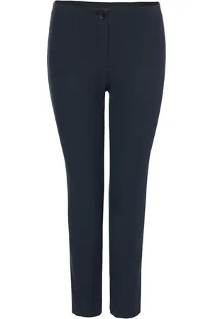 Marc Cain Femme, Pantalons, Bleu, Taille: 44 FR Pantalon Cropped Slim-Fit Bleu Nuit