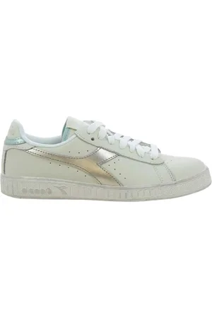 Diadora Femme, Chaussures, Blanc, Taille: 38 EU Baskets Basses Argentées Cirées