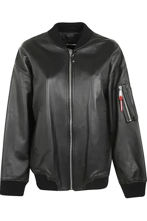 Dsquared2 Femme, Vestes, Noir, Taille: 36 FR Blouson Bomber Oversize en Cuir