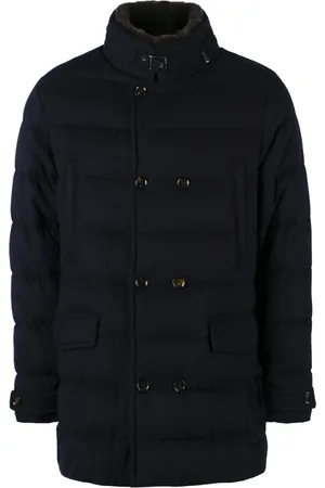 MOORER Homme, Manteaux, Bleu, Taille: L Parka Rembourrée Laine Cachemire