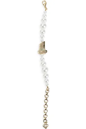 Casablanca Homme, Accessoires, Gris, Taille: ONE Size Bracelet Colonne Dégradé de Perles