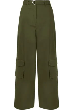 Bomboogie Femme, Pantalons, Vert, Taille: 40 FR Cargo Palazzo Pants