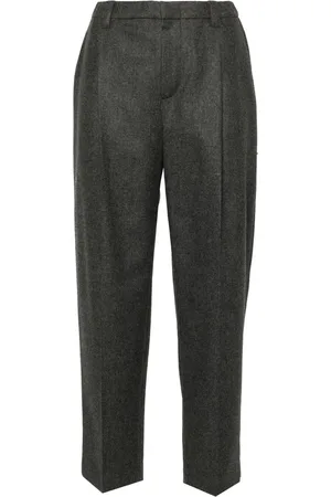 Brunello Cucinelli Femme, Pantalons, Gris, Taille: 34 FR Pantalon de Luxe en Laine Cachemire
