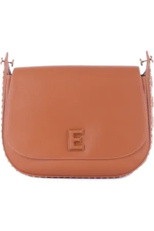ERMANNO SCERVINO Femme, Sacs, Brun, Taille: ONE Size Pochette Marron Logo Avant avec Clip et Bandoulière Amovible