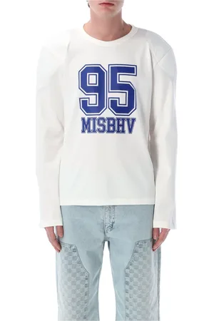 MISBHV Homme, Tops, Blanc, Taille: L T-shirt à manches longues avec épaulettes rembourrées