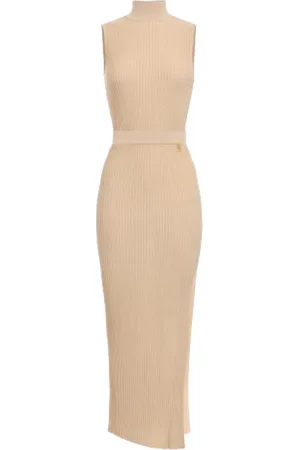 Elisabetta Franchi Femme, Robes, , Taille: 36 FR Robe Midi Côtelée en Viscose Lurex