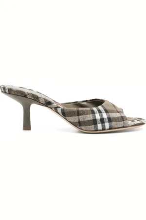 Burberry Femme, Chaussures, Vert, Taille: 36 EU Sandales vertes à talon chaton