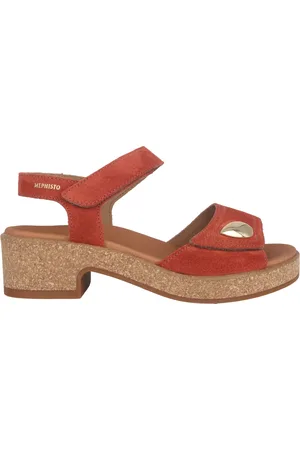 Mephisto Femme, Chaussures, Rouge, Taille: 40 EU Sandale femme en daim rouge - Franka