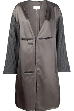 Maison Margiela Femme, Robes, Gris, Taille: 36 FR Robe à encolure en V et manches contrastantes