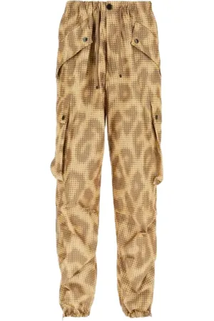 DRIES VAN NOTEN Homme, Pantalons, Brun, Taille: L Pantalon Cargo Imprimé Léopard avec Poches 3D