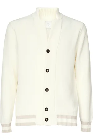 ELEVENTY Homme, Pulls, , Taille: L Cardigan en coton blanc