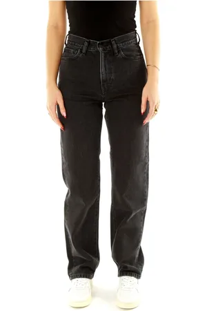 Carhartt Femme, Jeans, Gris, Taille: W25 Pantalon en Denim Coupe Droite Taille Haute