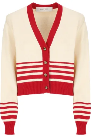 Golden Goose Femme, Pulls, , Taille: 38 FR Cardigan en Coton à Col en V