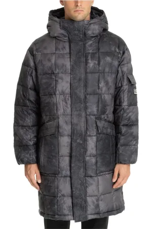 EA7 Homme, Manteaux, Noir, Taille: M Doudoune à capuche motif abstrait