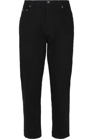 Dolce & Gabbana Homme, Jeans, Noir, Taille: S Pantalon Noir Coton Élastique Italie