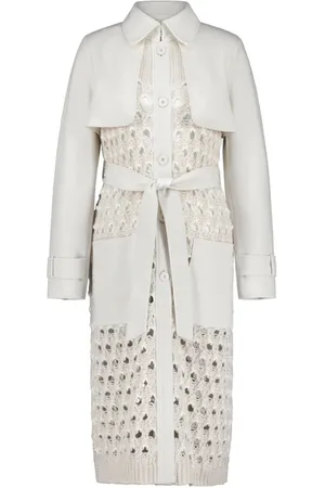 Marc Cain Femme, Manteaux, Blanc, Taille: 38 FR Manteau Tricot avec Mélange de Cachemire