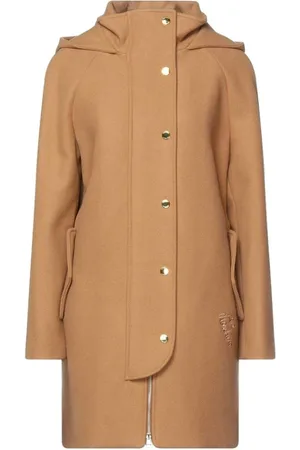 Moschino Femme, Manteaux, Brun, Taille: 42 FR Manteau à Capuche en Mélange de Laine