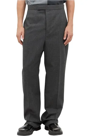 Thom Browne Homme, Pantalons, Gris, Taille: M Pantalon Tailleur en Laine