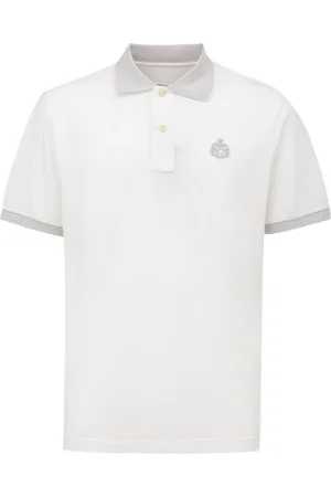 CANALI Homme, Tops, Blanc, Taille: L Polo à Manches Courtes